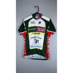 Champion System Colavita Cycling Jersey Mens Large Green 1/4 Zip Bike Shirt
